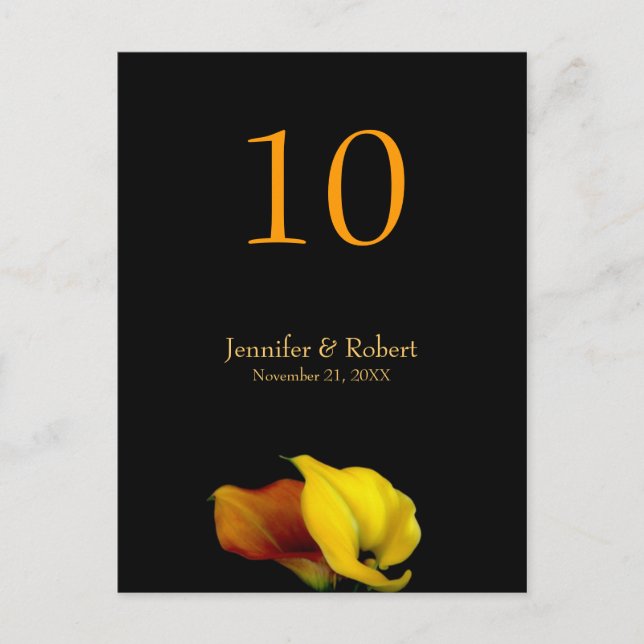Wedding Table Number Postcard (Front)