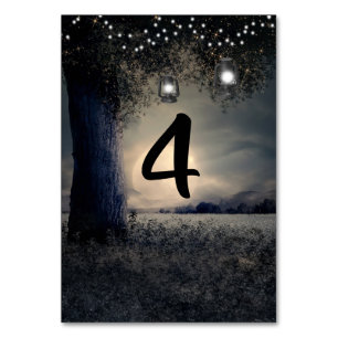 Wedding Table Number Romantic Moonlit Tree