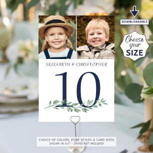 Wedding Table Number Sign Couple Photos