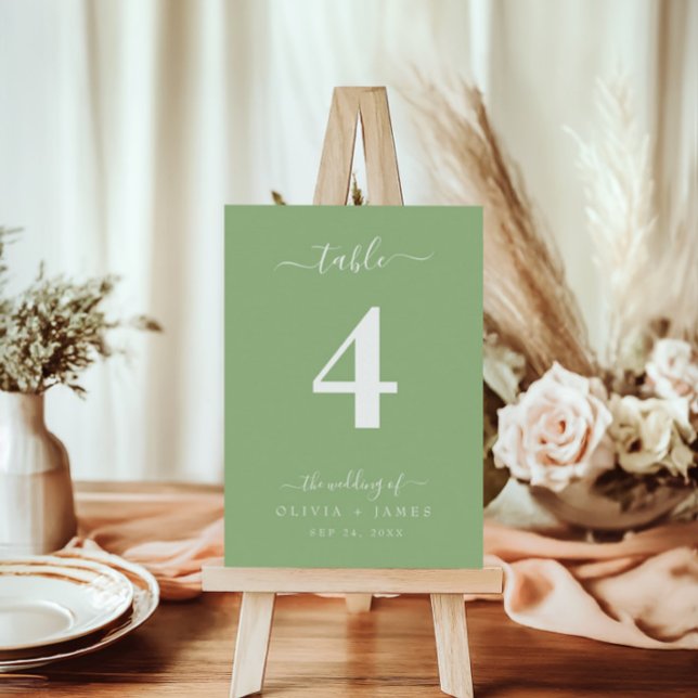 Wedding Table Number Simple Solid Summer Colour  (Wedding Table Number Simple Solid Summer Color)