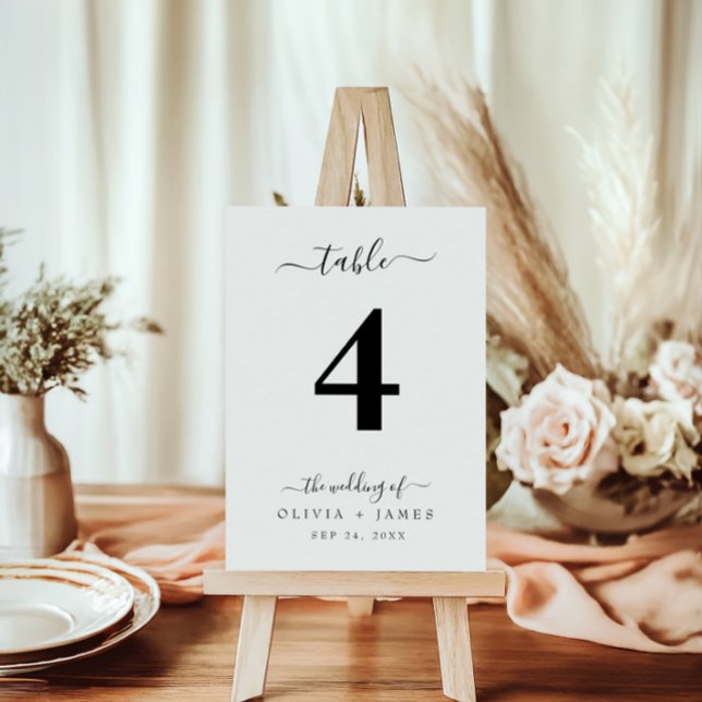 Wedding Table Number Simple Solid White Colour  (Wedding Table Number Simple Solid White Color)