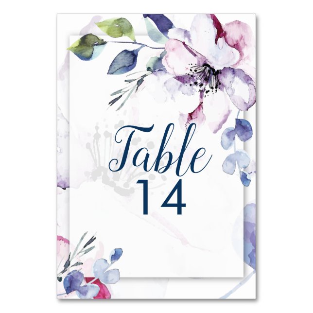 Wedding Table Number | Watercolor Apple Blossoms (Front)