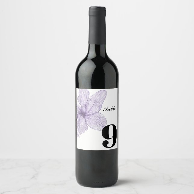 Wedding Table Number Wine Label (Front)