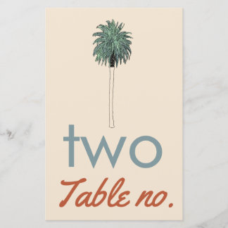 wedding table number with palm tree for frame