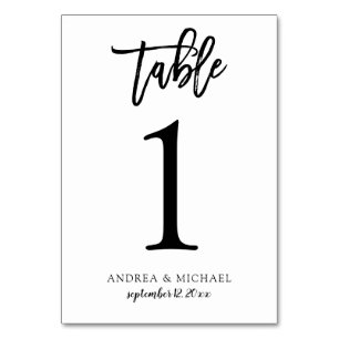 Wedding Table Numbers Brush Script (Black) 1