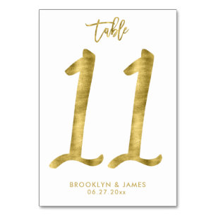 Wedding Table Numbers Gold Foil Effect Number 11