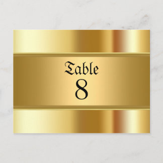 Wedding table Numbers Gold Postcard