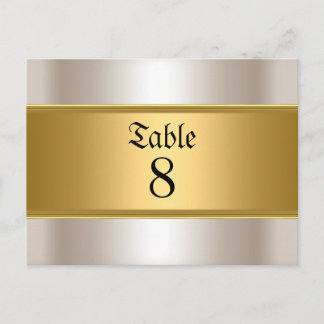 Wedding table Numbers Gold Sepia Postcard