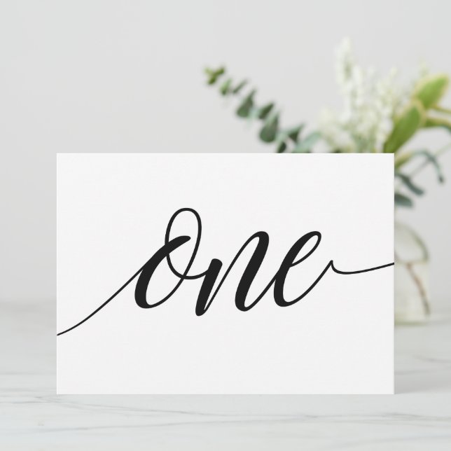 Wedding Table Numbers - Luxe Typography - Black 1 (Standing Front)