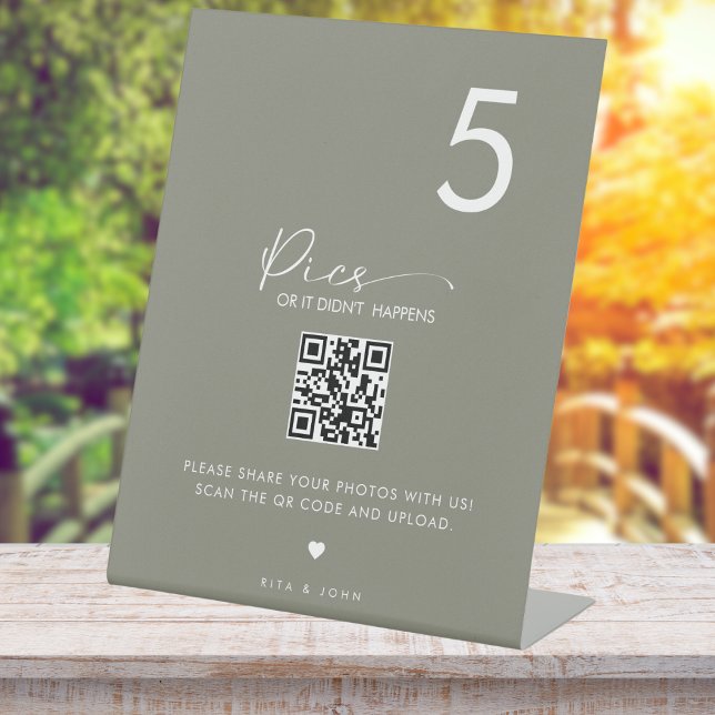 Wedding Table Pics or didn't Happen Seating Chart Pedestal Sign (Creator Uploaded)