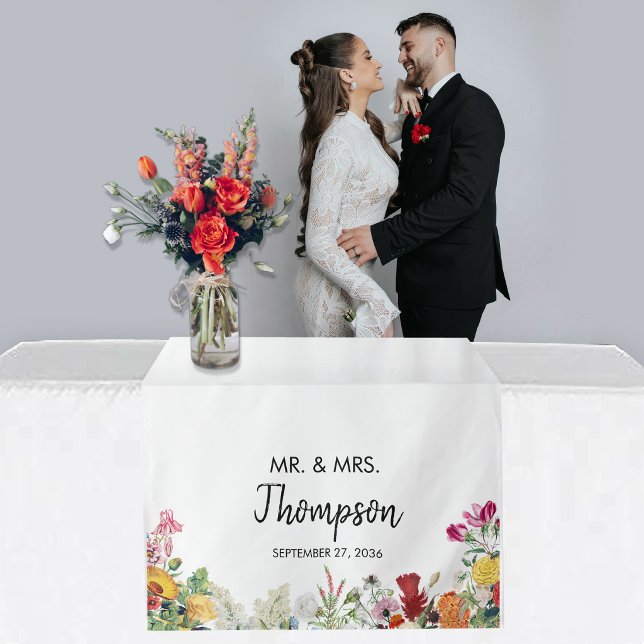 Wedding Table Runner Custom Floral Garden Tapestry (Wedding Table Runner Custom Floral Garden Tapestry)