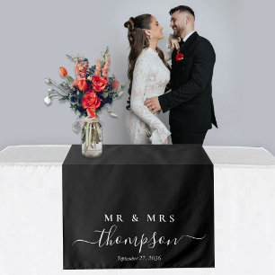 Wedding Table Runner Personalised Mr. & Mrs. Tapestry