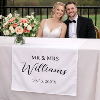 Wedding Table Runner Personalised Tapestry Banner