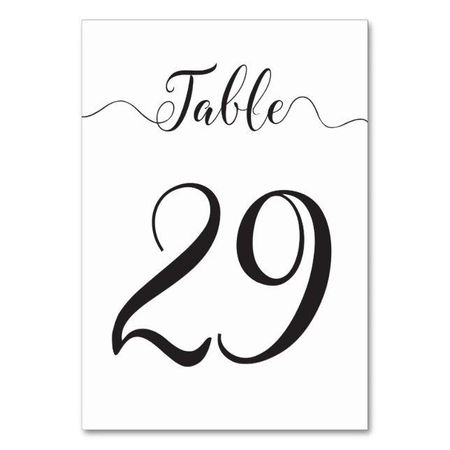 Wedding Table Sign Number (Front)