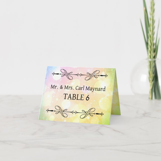 Wedding table signs Placecards Card (Front)
