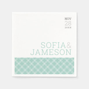 WEDDING TABLE simple modern type pastel mint grey Napkin