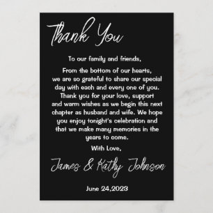 Wedding Table - Thank You notes