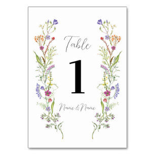 Wedding Table Wildflowers Floral Ditsy Number