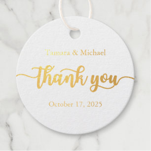 Wedding Tag, Wedding Gift, Favour, Thank You Gold Favour Tags