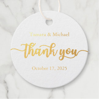 Wedding Tag, Wedding Gift, Favour, Thank You Gold Favour Tags