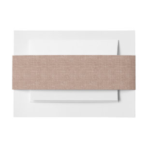Wedding tan brown canvas belly band invitation belly band