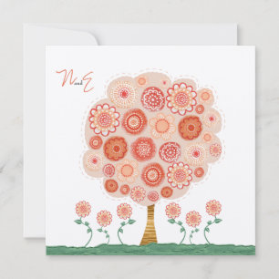 Wedding Tangerine Tree Printable Unique Invitation