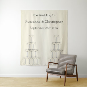 Wedding Tapestry Champagne Glasses