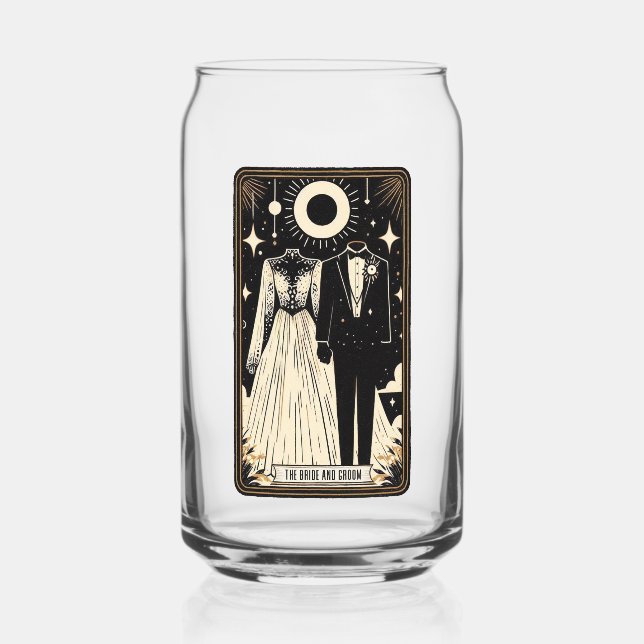 Wedding Tarot Bride & Groom Can Glass (Front)