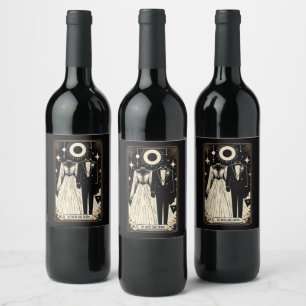 Wedding Tarot Bride & Groom Wine Label