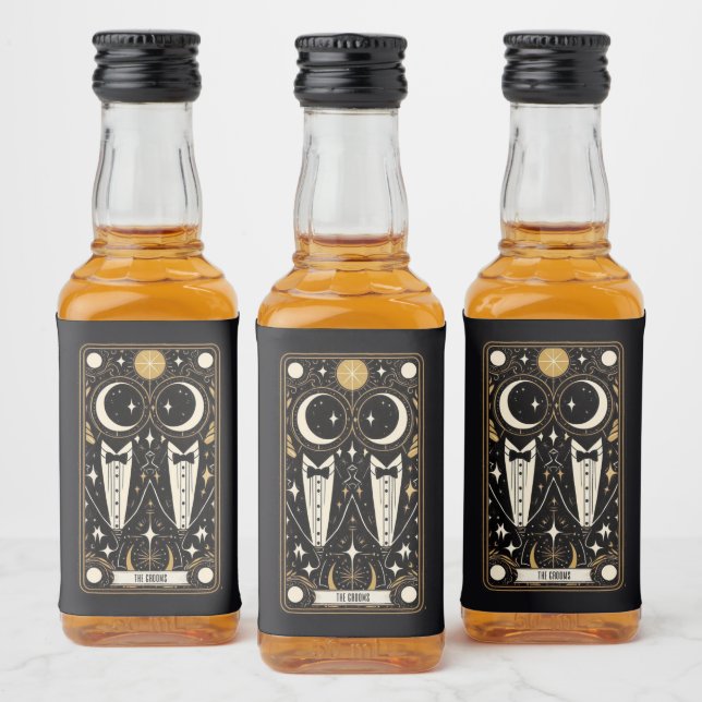 Wedding Tarot Grooms Liquor Bottle Label (Bottles)
