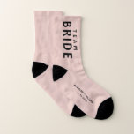 Wedding Team Bride Personalised Blush Pink Socks<br><div class="desc">A fun personalised Team Bride wedding favour gift for your friends and family. You can personalise these souvenir keepsake blush pink socks with your first names and wedding date.</div>