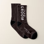 Wedding Team Groom Personalised Socks<br><div class="desc">A fun personalised Team Groom wedding favour gift for your groomsmen,  friends and family. You can personalise these souvenir keepsake socks with your first names and wedding date in white typography against a black background.</div>
