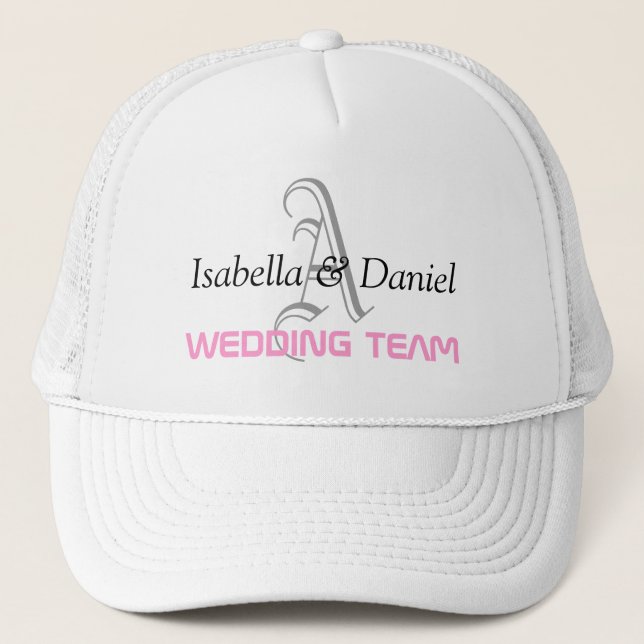 WEDDING TEAM MONOGRAM HATS (Front)