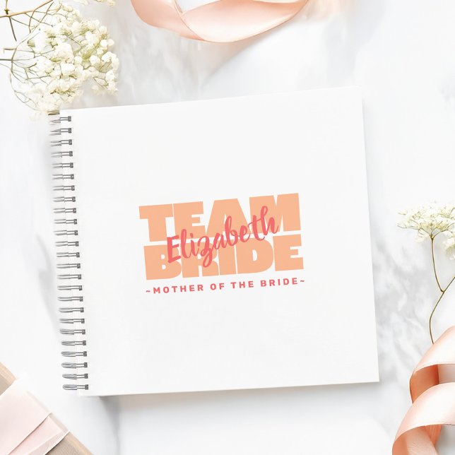 Wedding Team Mother Of the Bride Name Retro Peach Notebook (Wedding Team Mother Of the Bride Name Retro Peach Notebook)