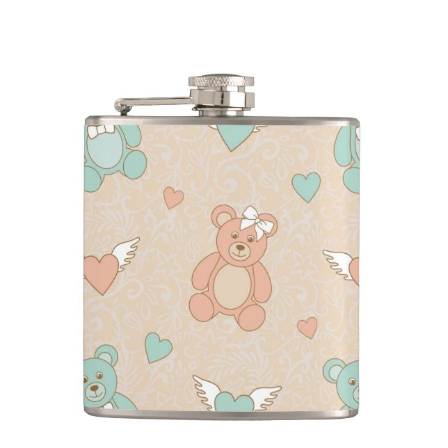 Wedding-teddies Hip Flask (Front)