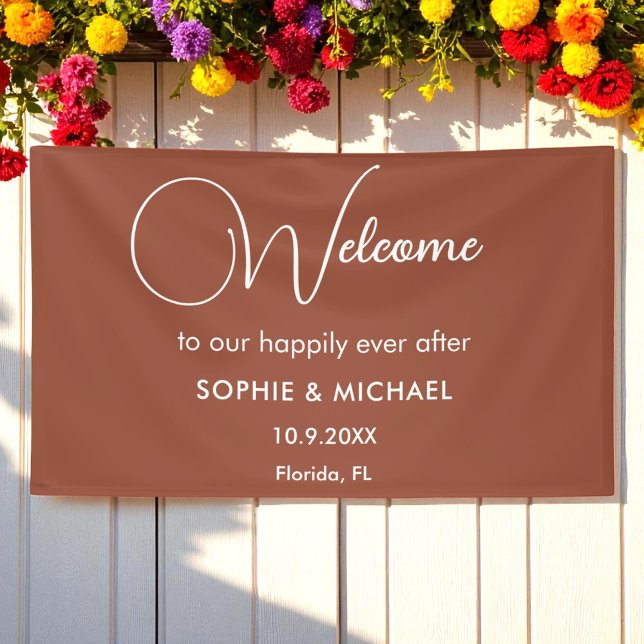 Wedding Terracotta Brown Welcome   Banner (Creator Uploaded)