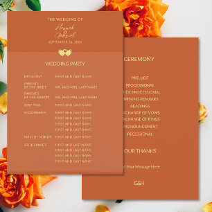 Wedding Terracotta Gold Flat Program Programme
