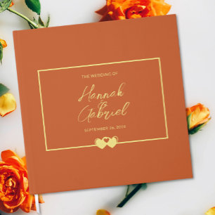 Wedding Terracotta Gold Guest Book