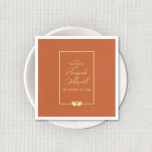 Wedding Terracotta Gold Napkin