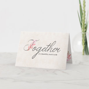 wedding text with floral design card