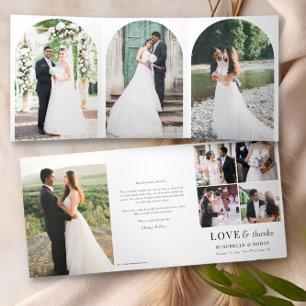 Wedding Thank You Arch Shaped Photo  Tri-Fold Card
