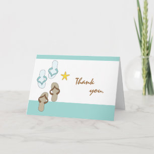 Wedding Thank You Beach Flip Flops - Teal Card