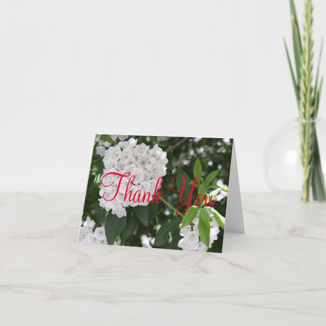 Wedding Thank You Beautiful Mountain Laurel Flower Card (Front)
