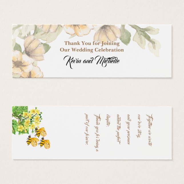 Wedding Thank You Bookmark (Front & Back)