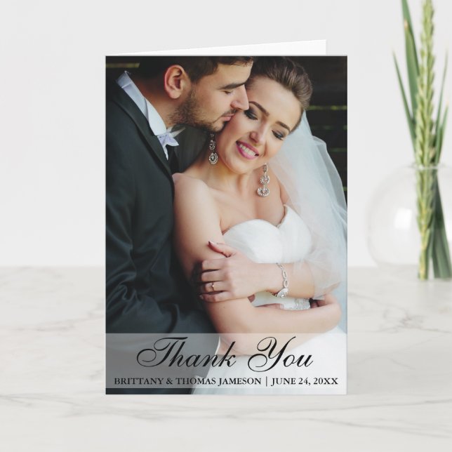 Wedding Thank You Bride & Groom Fold Photo Card WS (Front)