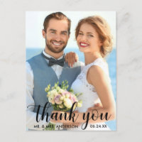 Wedding Thank You Bride Groom Photo B