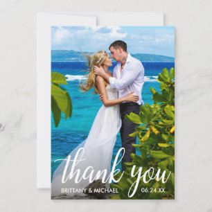 Wedding Thank You Bride Groom Photo Card