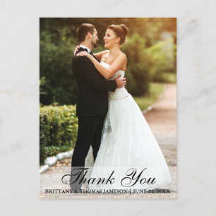 Wedding Thank You Bride & Groom Photo Postcard L