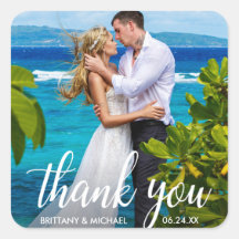 Wedding Thank You Bride Groom Photo