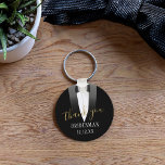 Wedding Thank You Bridesman Tuxedo Keychain<br><div class="desc">Thank your Bridesman with this quirky wedding tux keychain. Suitable for any member of the Bridal Party! Just add your details!</div>